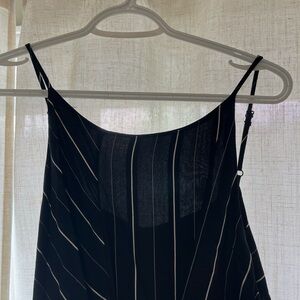 Dex Black and White Striped Dress